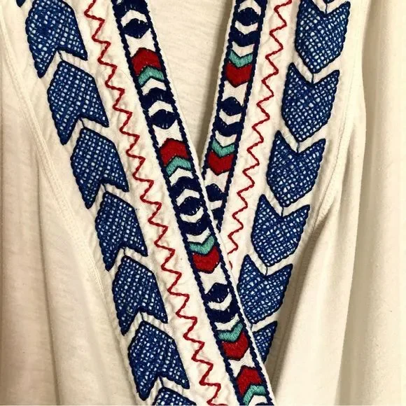 Johnny Was Floral Embroidered Open Draped Waterfall Knit Cardigan White Size M - Picture 4 of 11